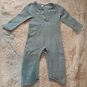 Saks Fifth Avenue Teal Kids One Piece 100% Cashmere